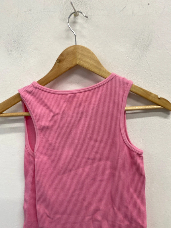 Lovely Primark pink seamless ribbed dress UK L SD001