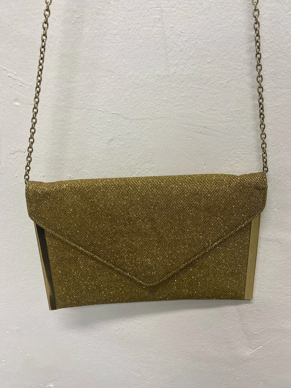 Fabulous sparkly gold clutch occasion evening bag LB005