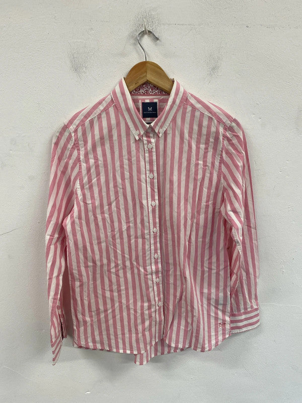 Crew Clothing Company Stylish Pink Stripe Girlfriend Fit Shirt UK 10 MM005