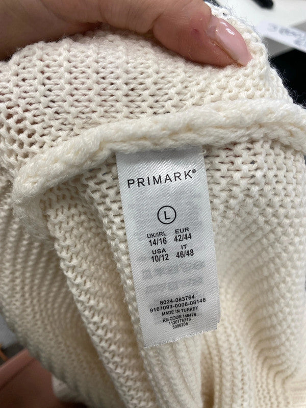 Stunning Primark cream rainbow knit jumper UK L JR001