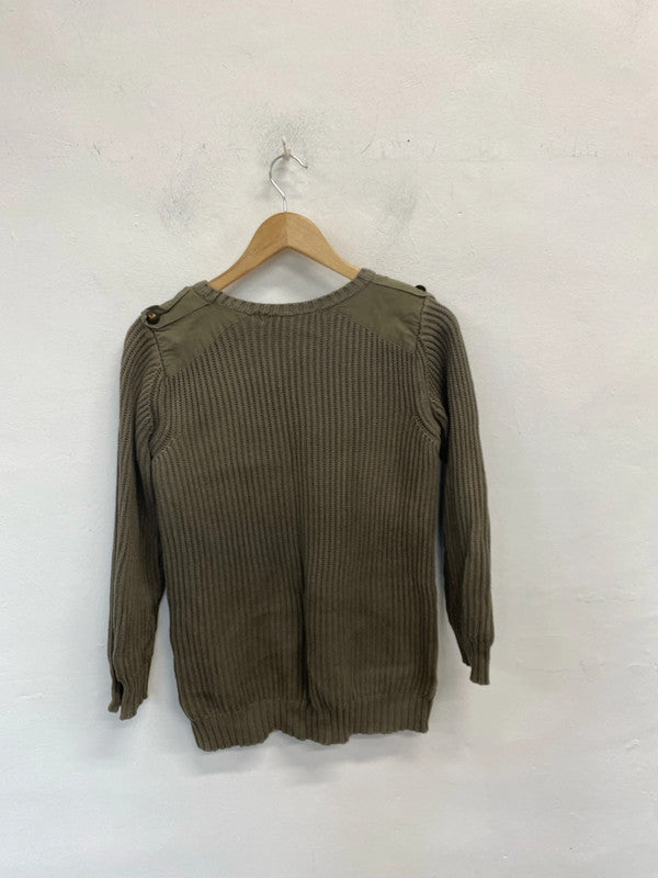 Lovely zara khaki knit jumper UK A JB001