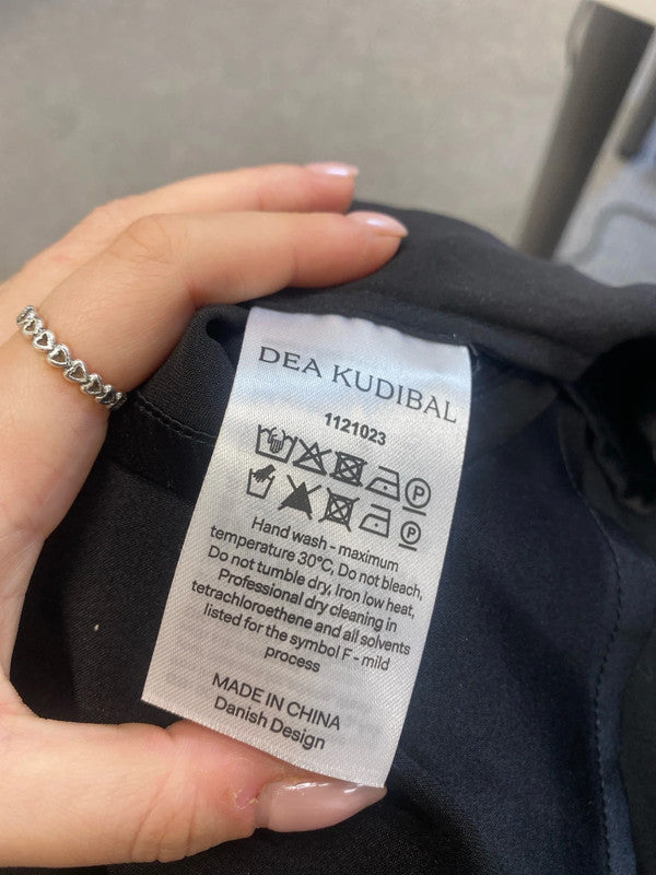 Lovely dea kudibal black silk one shoulder top UK L SS002