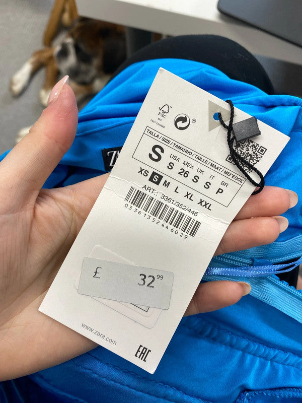 Stunning Zara nwt blue ruched mini dress UK S SD002