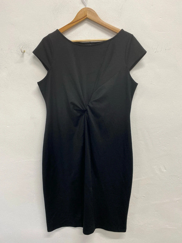 George Chic Black Sheath Asymmetric Midi Dress UK 18 NC001