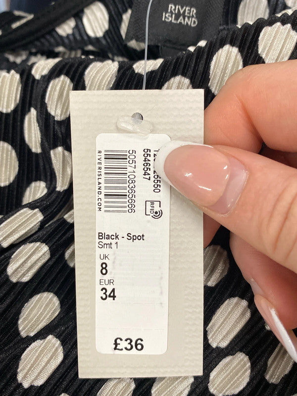 Fabulous river island accordion polka dot dress I’m 8 KM004