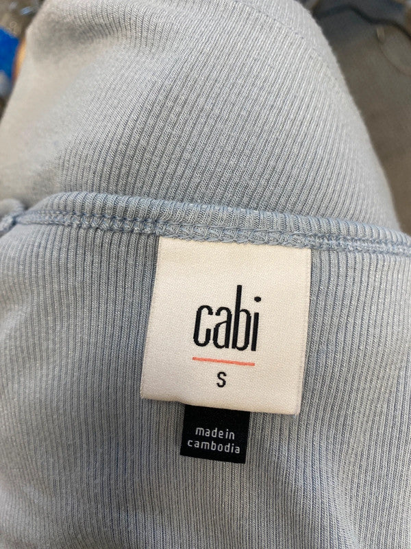 Lovely cabi blue ribbed vest cami UK S HS001