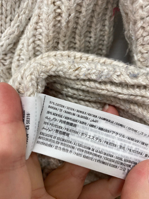 Abercrombie & Fitch Stylish Beige Chunky Knit Jumper Size M KM005