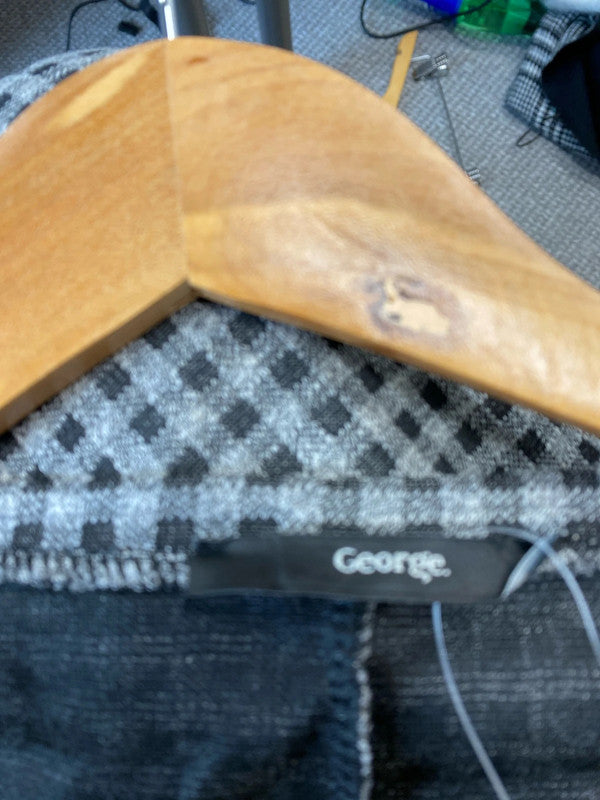 Fabulous Black & Grey Checked puff sleeve dress Uk18 New CR002