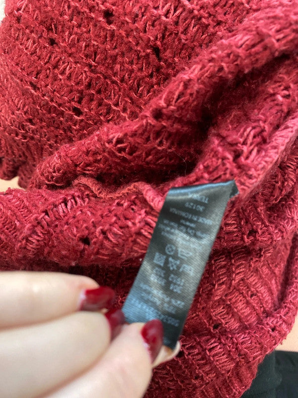 Lovely George burgundy knit cardigan UK 18 RG021