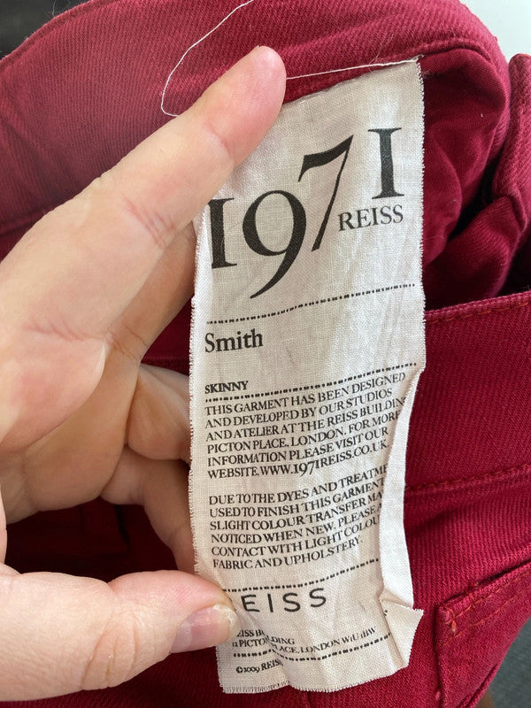 Reiss 1971 Fabulous Smith Cherry Red Skinny Jeans UK 4 MM005