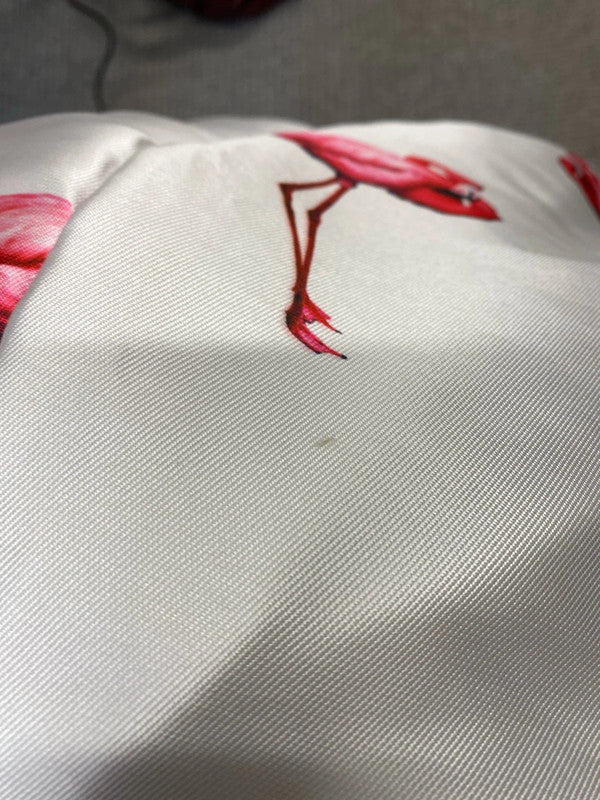 Fabulous Flamingo flared skirt white & Pink UkM By Chicwish MA001