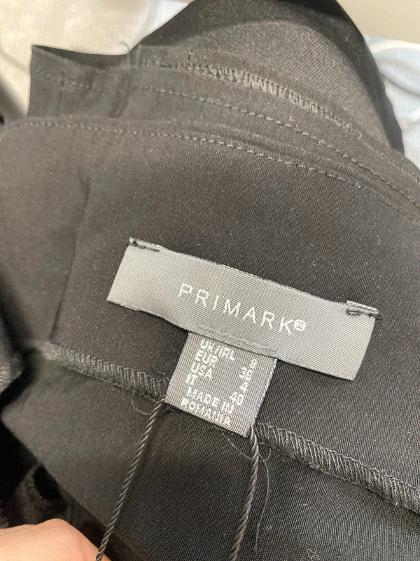 Lovely Primark black Bardot puff sleeve top UK 8 JA001