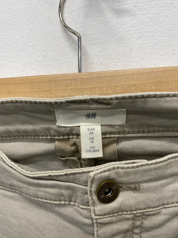 Fabulous H&M stone Cargo skinny trousers Uk16/18 KM003