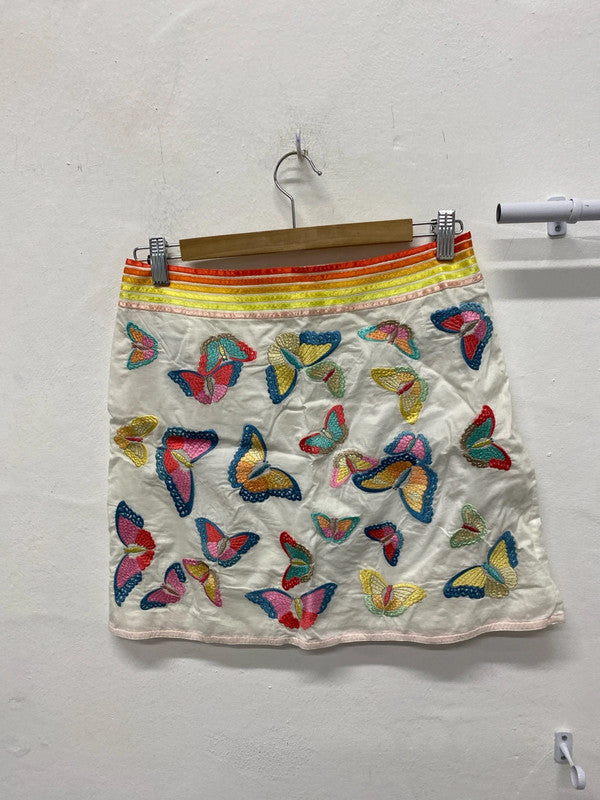 Fabulous Y2K Whistles Butterfly mini skirt Uk8 boho SN002