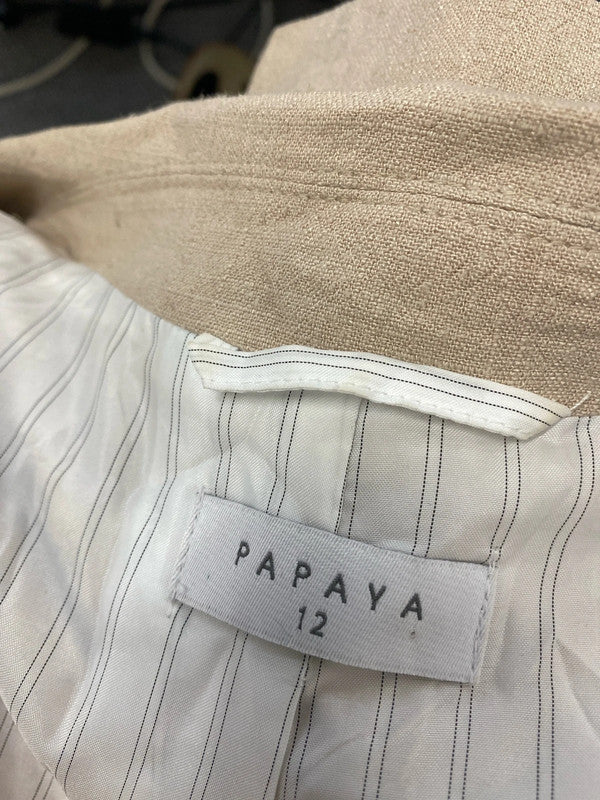 Lovely papaya beige linen blazer UK 12 AO001