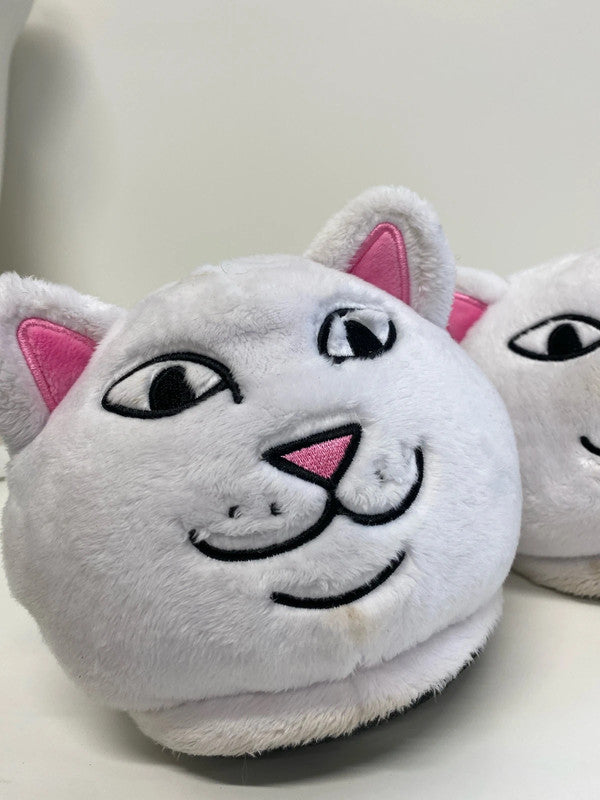 Fabulous Men’s Ripndip white cat flufffy slipper UkL/Xl 9-11 JR001