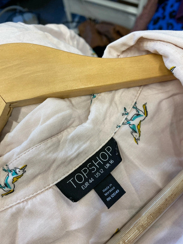Fabulous Rose Unicorn Topshop blouse Uk16 JR001