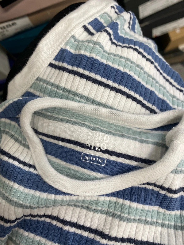 Lovely bundle of baby newborn blue clothing stripes Fred &flo next EW005 #7