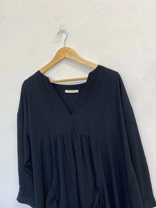 Lobely malissa j collection black midi smock dress UK 20 IM001