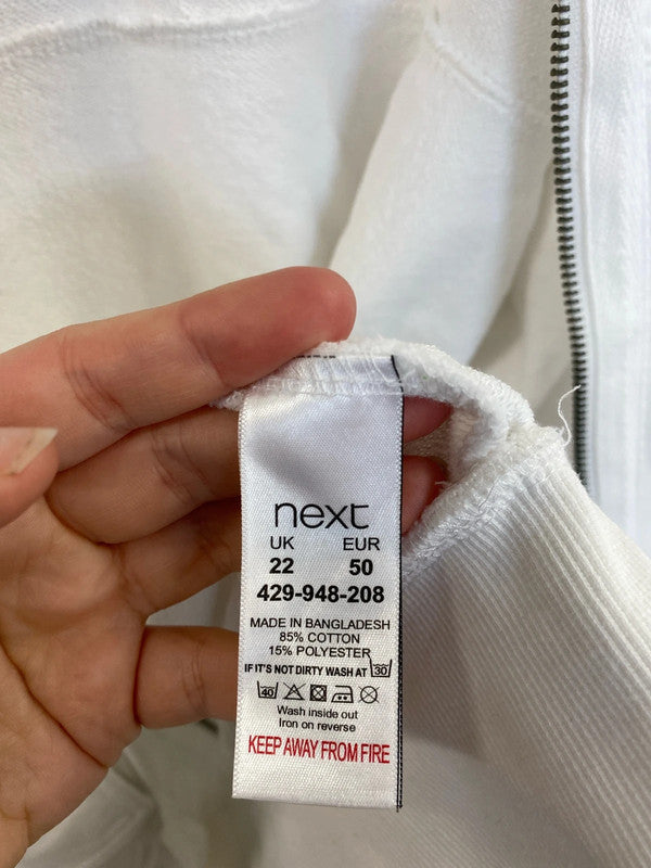 Next Stylish White Asymmetric Jacket UK 22 LK006