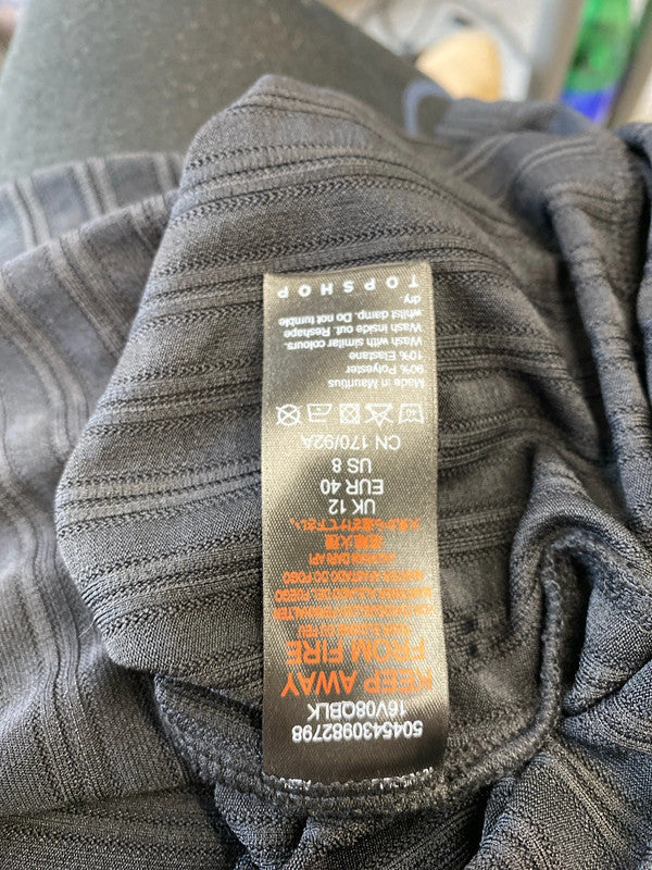 Fabulous Topshop Black lightweight jumpsuit dungaree Uk12 New KA001