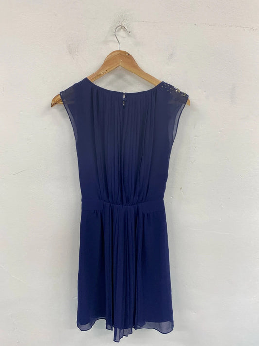 Monsoon Fabulous Navy Beaded Mini Dress UK 8 AG006