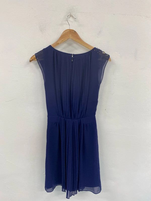 Monsoon Fabulous Navy Beaded Mini Dress UK 8 AG006