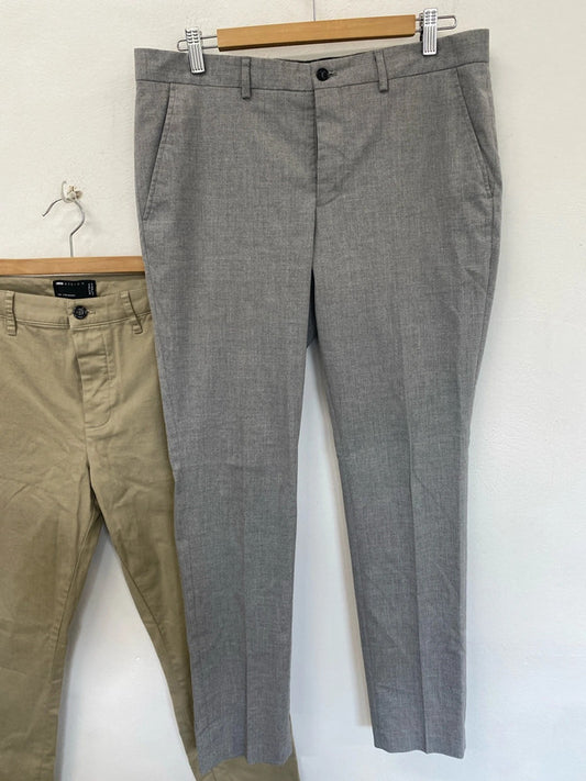 Duo of ASOS trousers 32r grey beige LL003