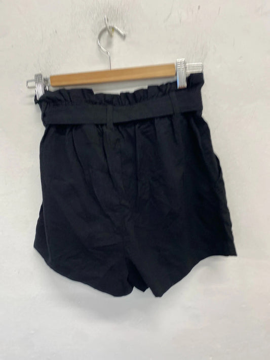 Lovely h&m Paperbag black shorts summer UK 10 JH001