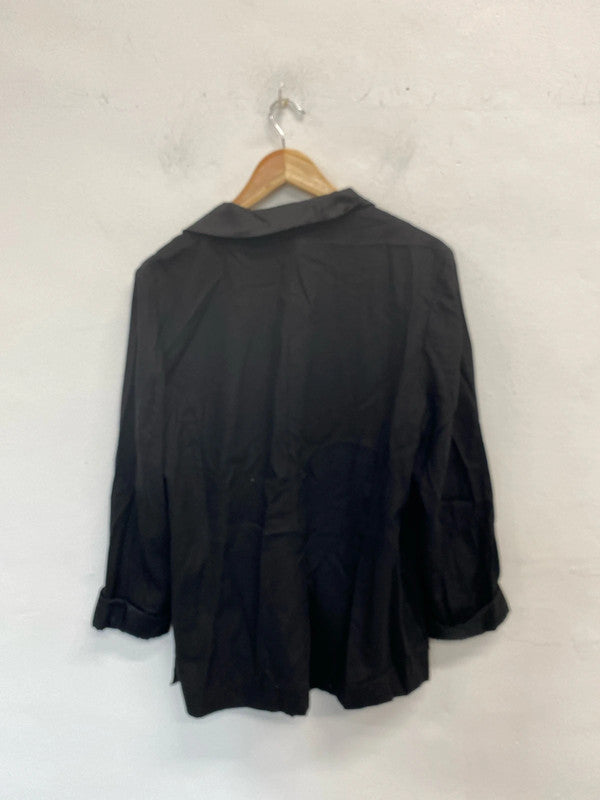 Lovely H&M black wrap jacket blazer UK 16 KM003