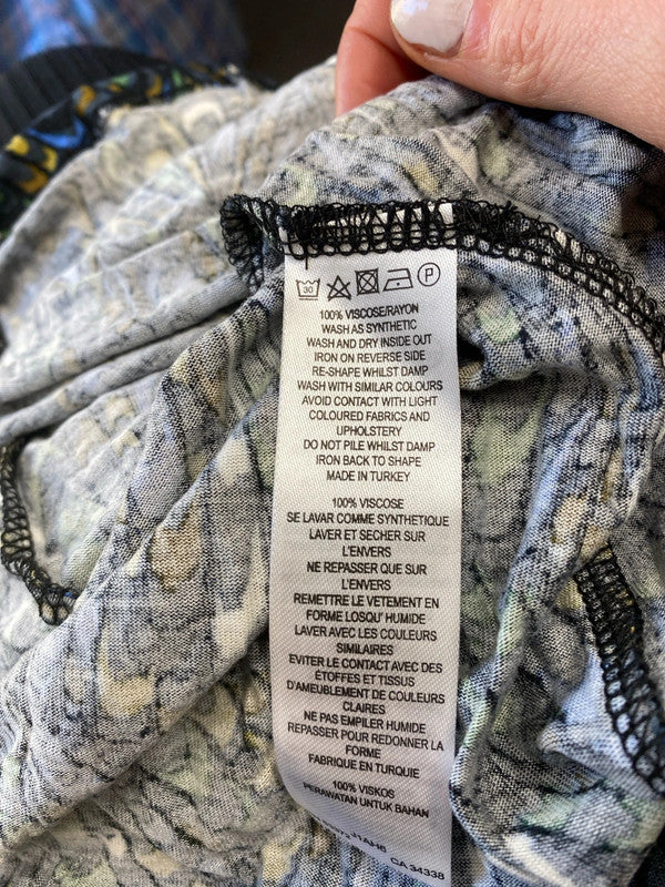 Fabulous Great Plains peacock feather dress UkM jersey LW005