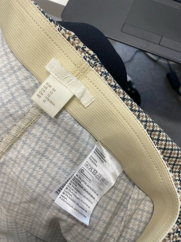 Lovely H&M brown houndstooth legging trousers UK 16 KM003