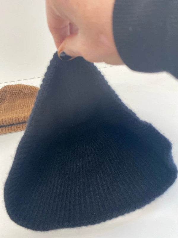 Fab duo of Genevieve Sweeney beanies brown & Black Lambswool RF001