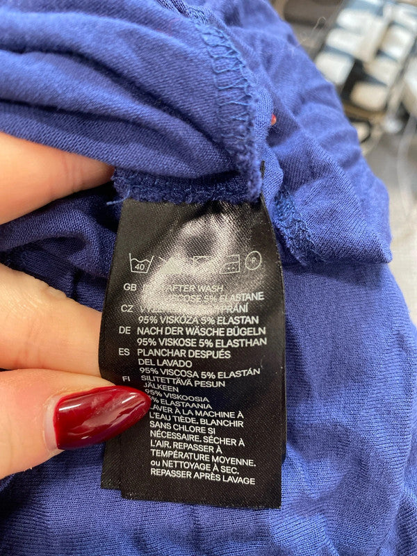 Gorgeous h&m navy v neck tie waist dress UK S JM004