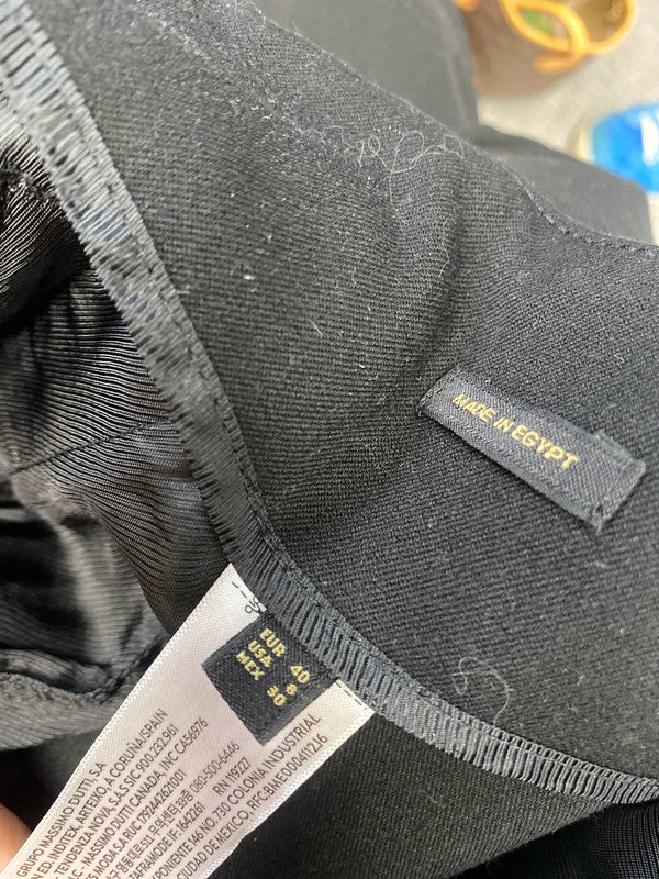 Lovely massimo Dutti black crop trouser UK 12 SS002