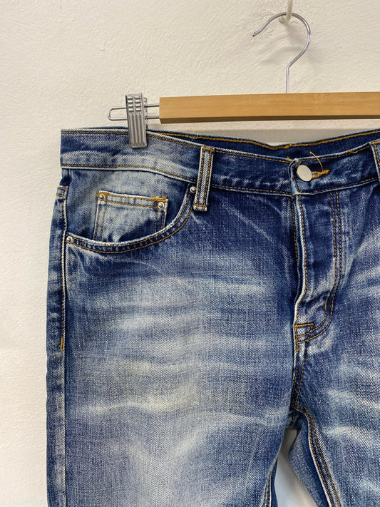 MNML biker jeans zip ankle fade 33” LL003