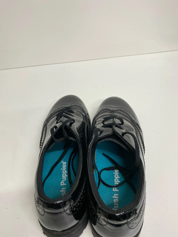 Fabulous Hush Puppies leather Uk5 shiny school JS004