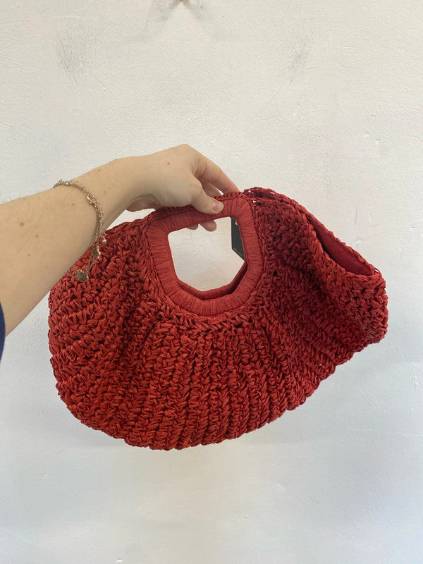 Shein Stylish Red Raffia Beach Bag LK009