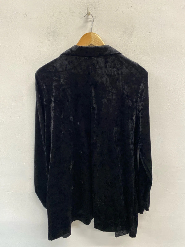 Fabulous Black crushed velvet cardigan Shacket UkM New JR001