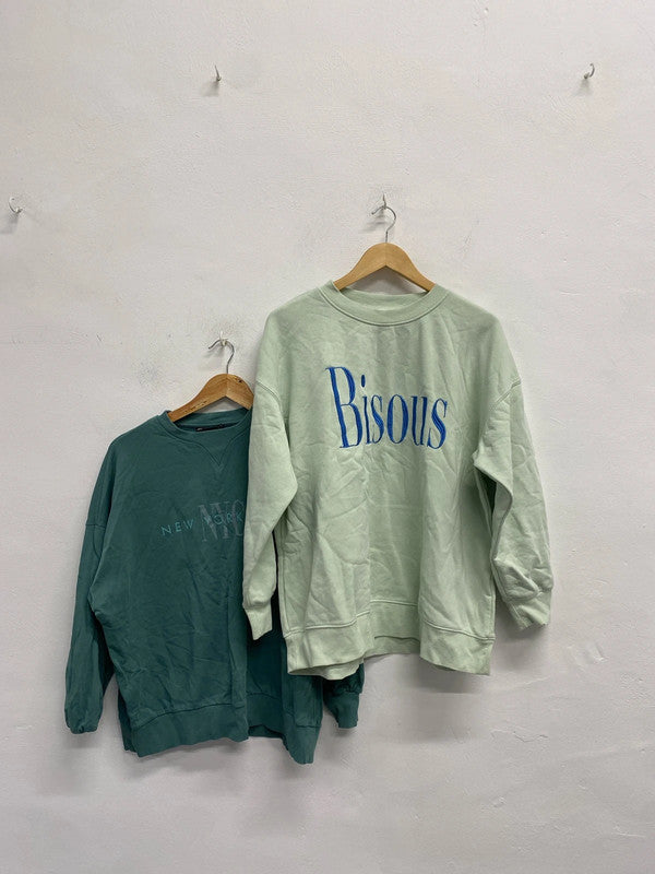Bundle 42 green crew necks H&M asos UK M KS002