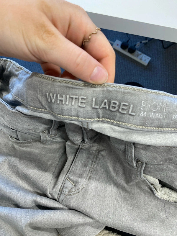 Fabulous White Label grey boyfriend jeans uk 16 KD001