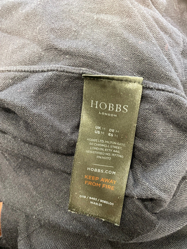 Stunning Hobbs navy collared long sleeve top UK 10 EC001