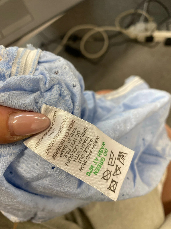 Falmer heritage blue pattern Ditsy top UK 14 JW002