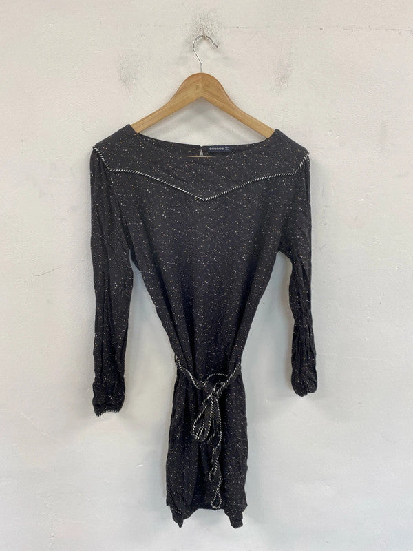 Bonobo Fabulous Charcoal Grey Speckle Belted Mini Dress Size L JB003