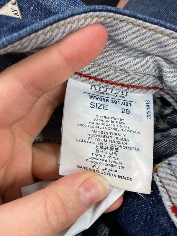 Replay Preppy Blue Denim Shorts 29W UK 8 AGS01