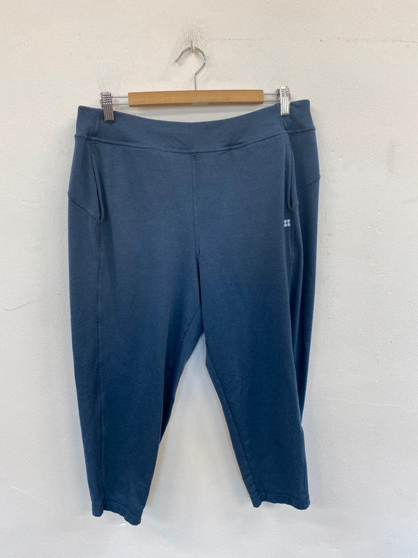 Sweaty Betty Fab Blue Crop Yoga Pants Size XL MD002