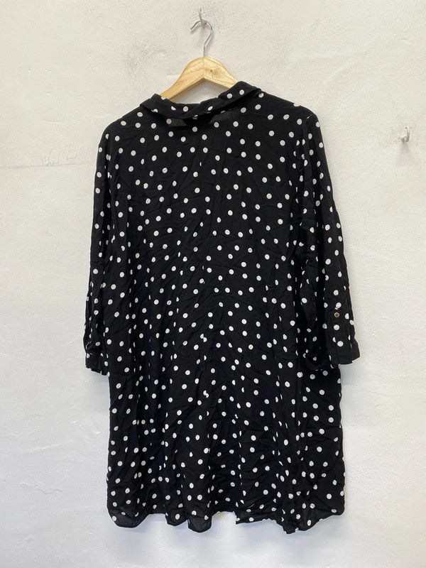 Fabulous F&F spotty tunic shirt dress Uk22 monochrome IM001