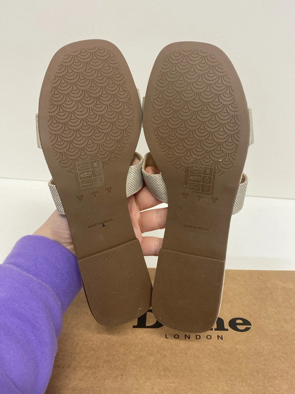 Dune London Stylish Neutral Hue Fabric Smart Slide Sandals UK 4 AE001