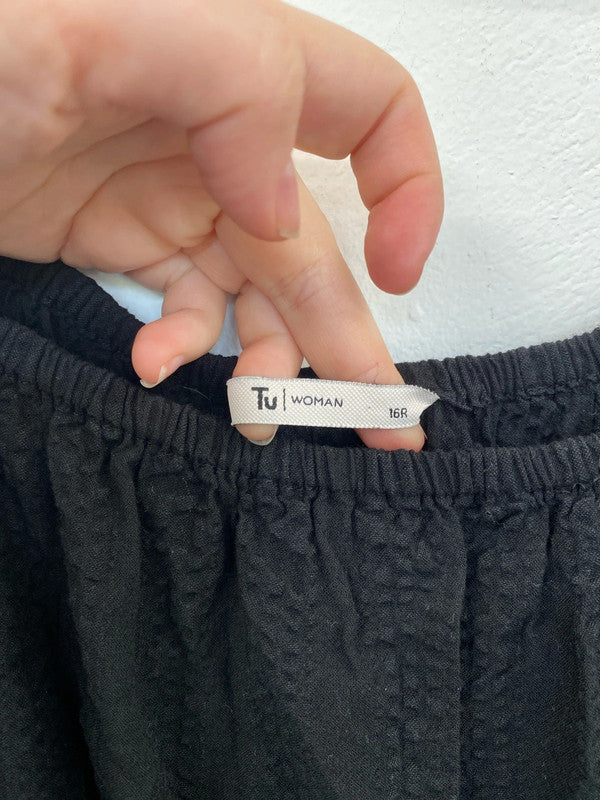 TU Stylish Black Bardot Jumpsuit UK 16R LK006