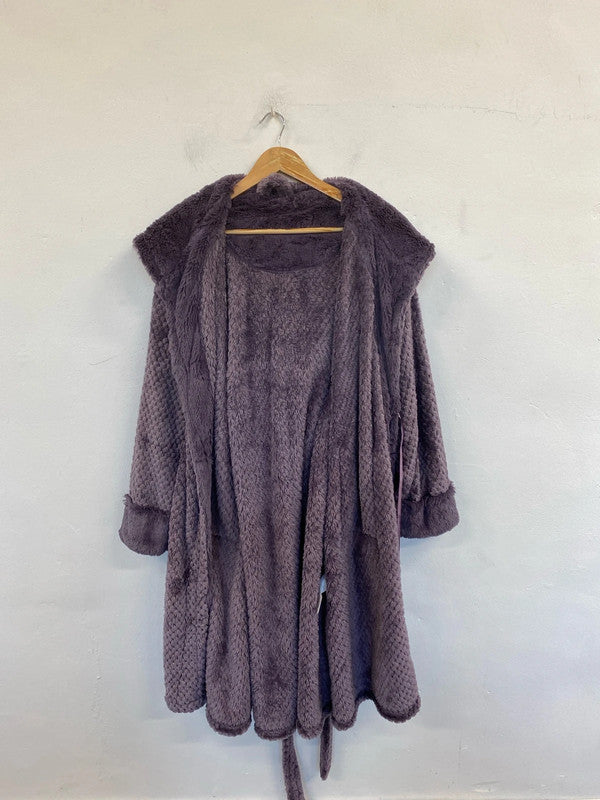 Peacocks Fabulous & Cozy Purple Dressing Gown Onesize LD003